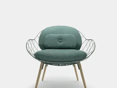 Low armchair and lounge chair 3D model