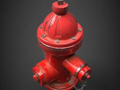 Fire Hydrant Low-poly 3D model 51