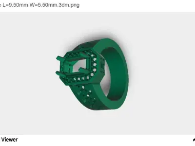 Women Ring with an Emerald Cut Center Stone 3D print model