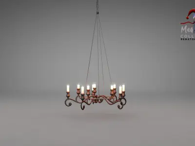 Medieval Forged Chandelier 3D model
