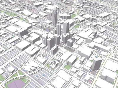 Cityscape Des Moines United States 3D model