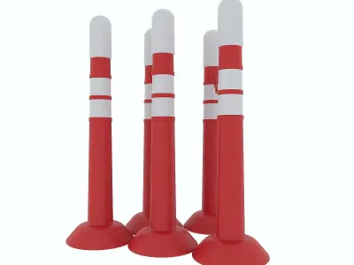 Road post Low-poly 3D model