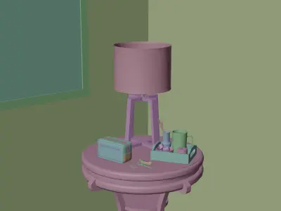 EVE side table Lamp Low-poly 3D model