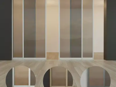 Sliding door  Partition Case-compartment  1 3D model