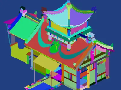 Game City - Building - Armor Shop 2702 3D model