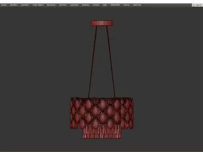Angotti 9 Light Round Modern Luxe Crystal Chandelier Low-poly 3D model