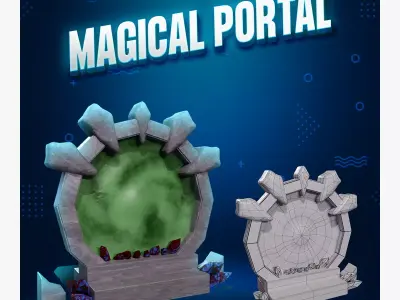 Magical portal  Low-poly 3D model