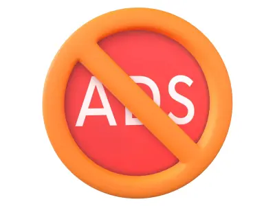 No Ads Symbol V1 002 Low-poly 3D model