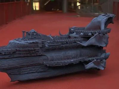 Ocean ship Sci-fi 3D model