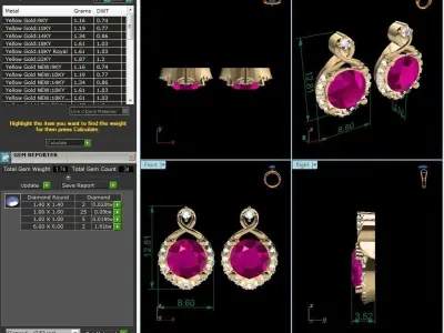 Women Earring 3dm stl fbx obj Render Details 3D print model