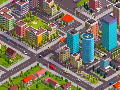 Polygonia Low Poly City Pack Low-poly 3D model