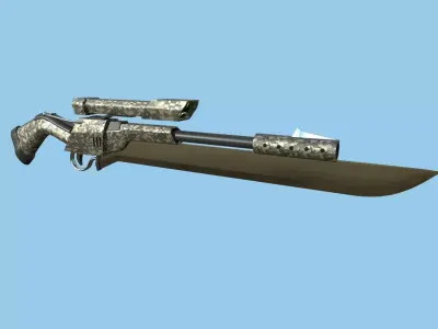 Sniper Gunblade 04 Digital Camouflage - Character SciFi Design Low-poly 3D model