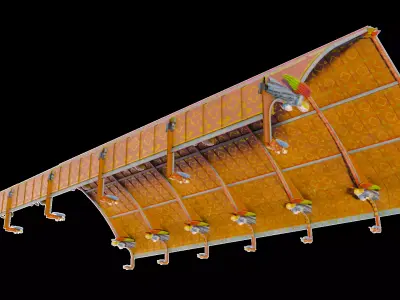 Cathedral Wooden Angel Ceiling - ONLY Low-poly 3D model