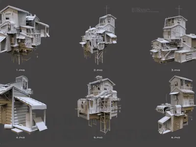 post-apocalyptic building Vol 12 3D model