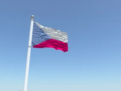 Czech Republic flag 3D model