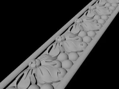 baguette gold ornate border 3D model