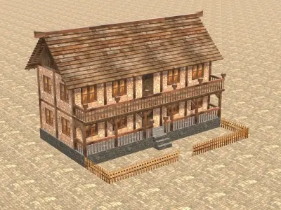 Medieval house fourteen 2 Low-poly 3D model