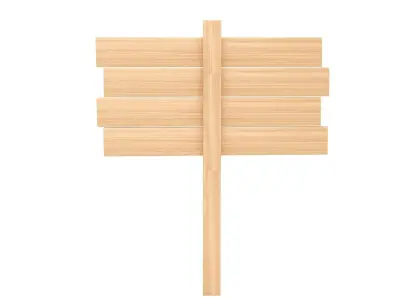 Wooden Signboard 3D model