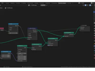 Geometry nodes - simple tutorial result file Low-poly 3D model