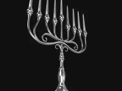 Menorah Silver 3D model