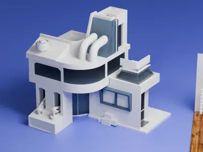 Pack of 3D Scenes Low-poly 3D model