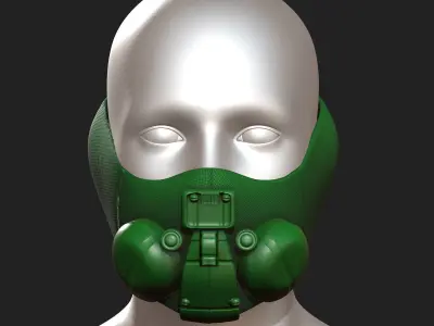 Gas mask respirator scifi futuristic 3d Artist  Low-poly 3D model buy
