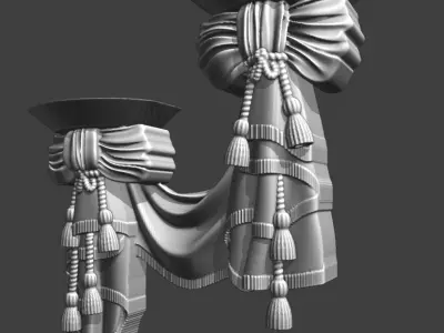 carved curtains 3D print model