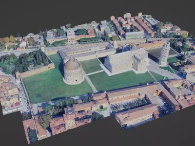 Piazza dei Miracoli Pisa Unpolished  3D Scan Single Material 3D model