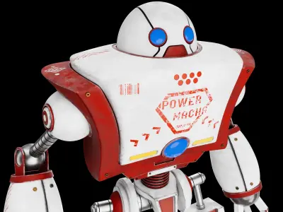 Cartoon 3d Robot model Low-poly 3D model