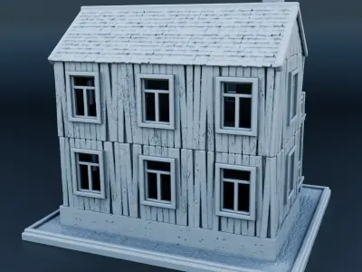 Medieval house 3D print model
