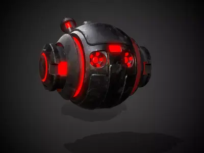 Stylized Drone with Animation Low-poly 3D model