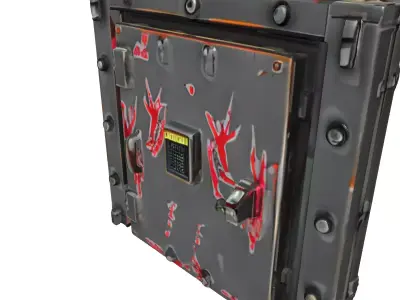 Grungy SciFi Security Hatch Door Low-poly 3D model