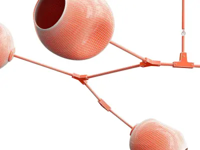 Branching bubble five and eight lamps 3D model