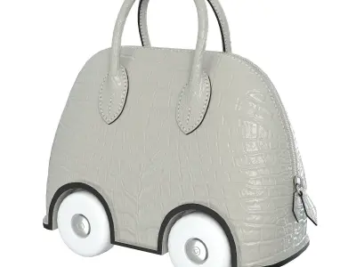 Hermes Mini Bolide Bag On Wheels Gray Crocodile Low-poly 3D model