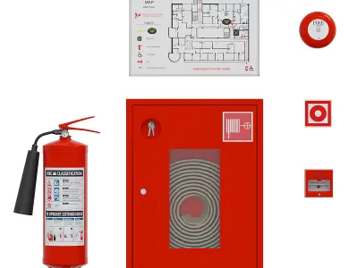 Fire Fighting System BLENDER 3D Model Cycles 3D model