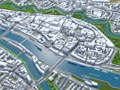 Bremen Downtown Germany Low-poly 3D model