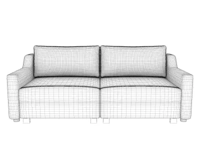 Modern 2-Seater Fabric Sofa 3D model
