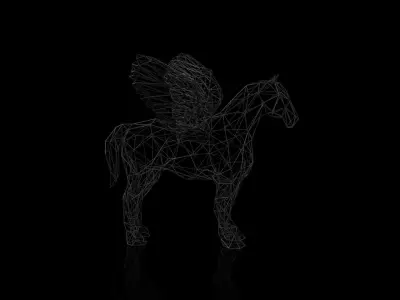 Pegasus Wireframe Low-poly 3D model