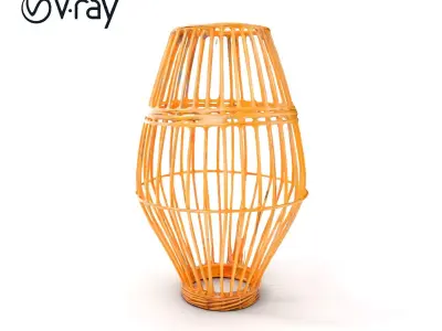 Elegant Woven Basket Lamp D Model Pack Low-poly 3D model