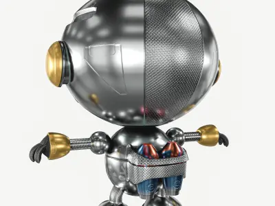 Small Cute Robot Low-poly 3D model