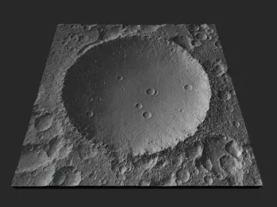 Large lunar crater Moon landscape 3D print model