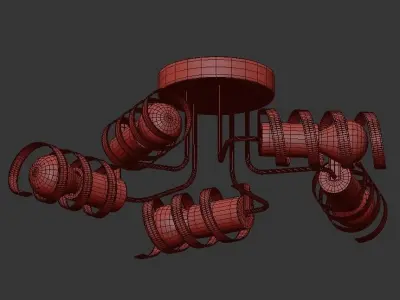 Faeton gold ceiling light fixture 3D model