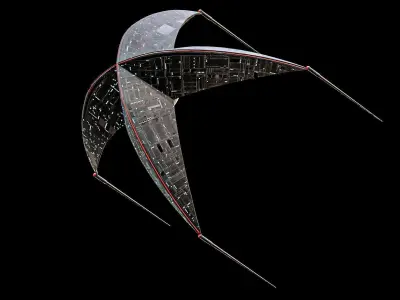 Sci-Fi Starfish Spaceship Lowpoly Game Ready Low-poly 3D model