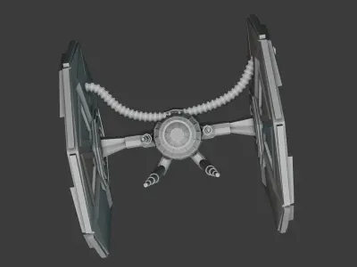 Custom Star wars Tie fighter Low-poly 3D model