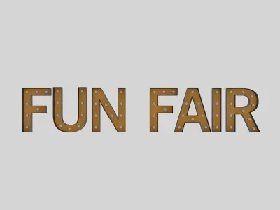Funfair Sign With Bulb 3D model