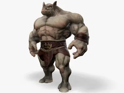 Heavy Warrior Rhino Low-poly 3D model