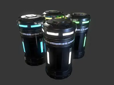 Sci-Fi Power Cell Low-poly 3D model