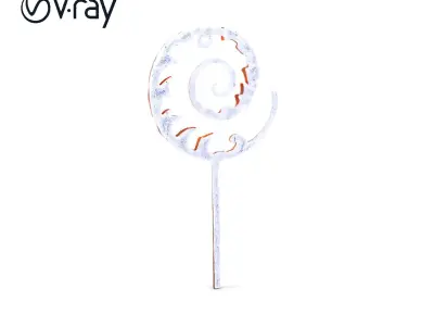 Ornate Spiral Iron Fence Topper Model Pack Low-poly 3D model