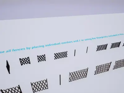 Fence Pack - Various Fence Types - Hunting - Picket - Log Fences Low-poly 3D model