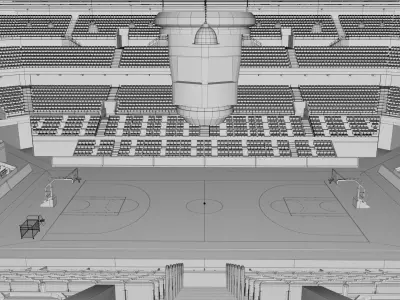 Basketball Arena Stadium Interior Low-poly 3D model
